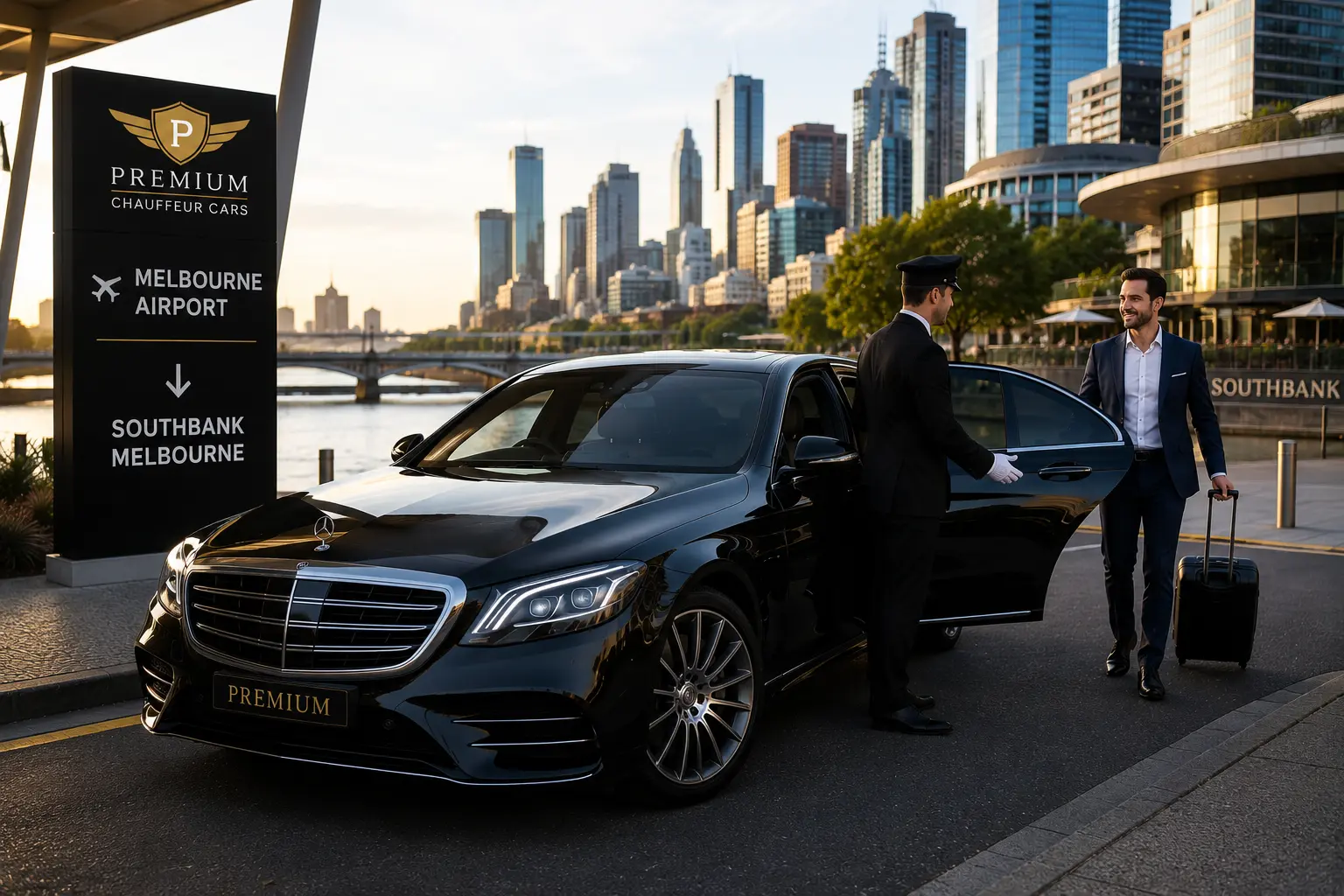 melbourne airport to southbank chauffeur by premium chauffeur cars melbourne