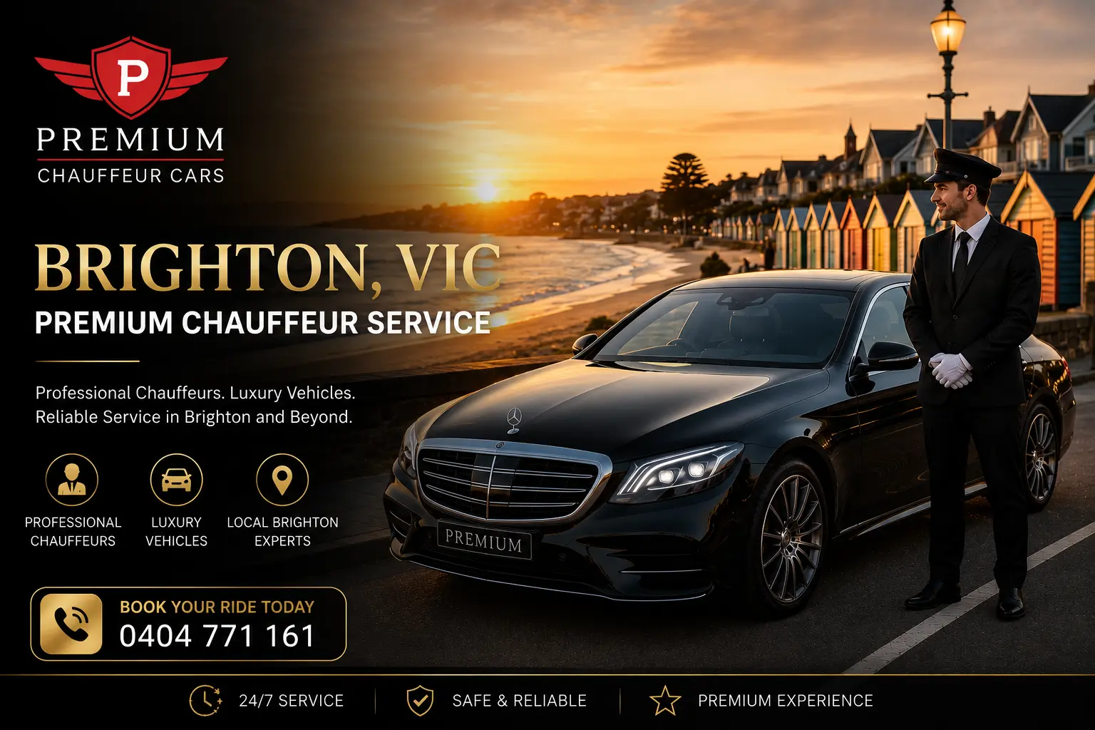 bringhton vic chauffeur service by premium chaufferu car melbourne for wedding, corporate, special occasion and more